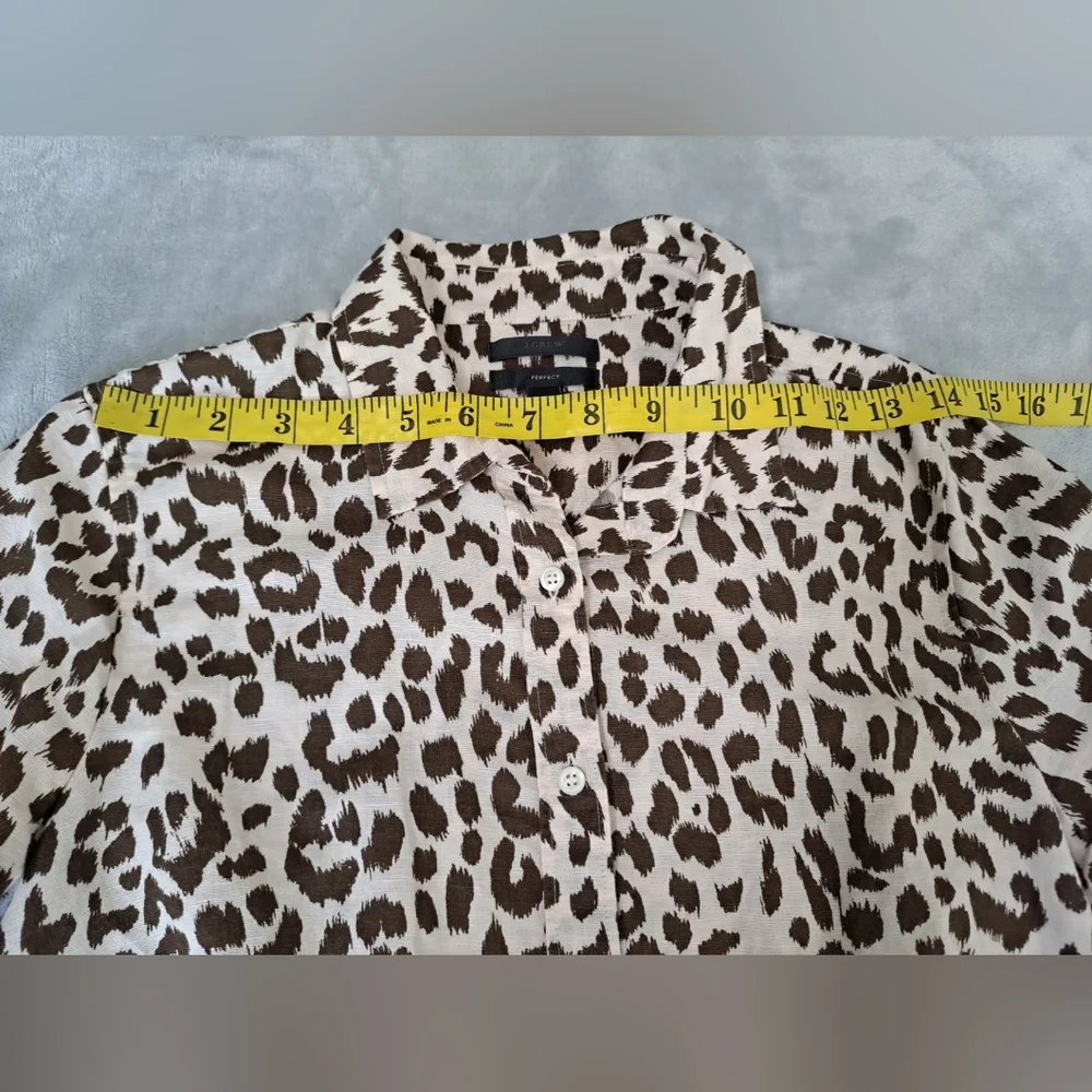 J. Crew Leopard Print Button Down Shirt - Black and White - Picture 15 of 16